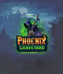 The eerie and atmospheric Phoenix Graveyard slot game interface by ELK Studios, featuring a mysterious graveyard setting. The visual highlights the slot's unique expanding reel feature, enhanced by its stunning symbols and supernatural theme. The artwork conveys the game's legend of the phoenix's revival, appealing for those fascinated by the supernatural.